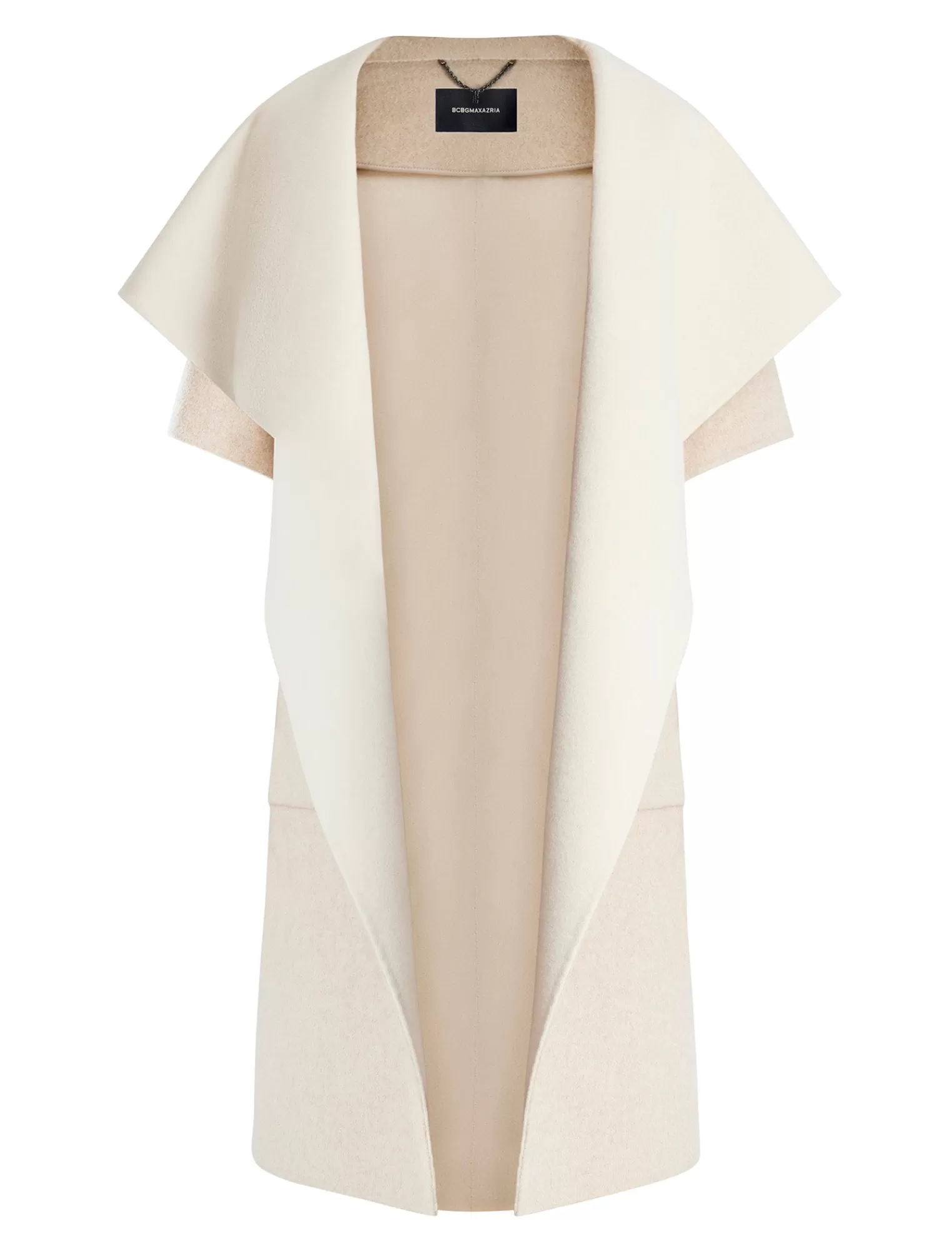 Cheap BCBGMAXAZRIA Abrigo Oversize De Lana De Manga Corta Avena