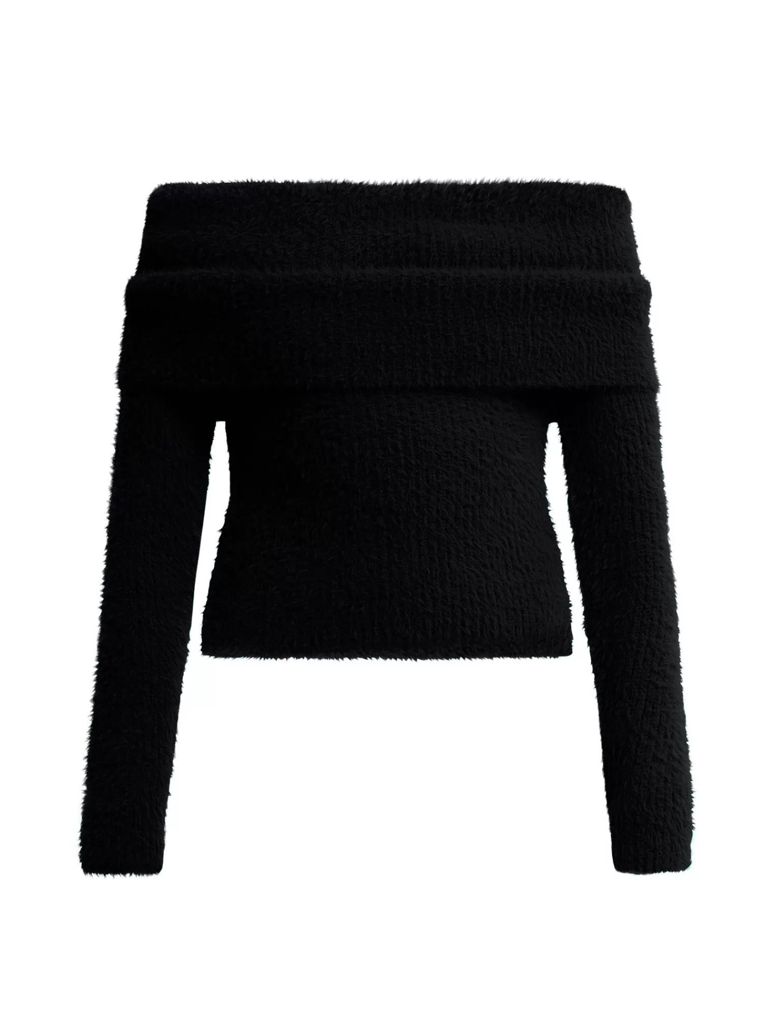 Discount BCBGMAXAZRIA Jersey De Punto De Canale Con Hombros Descubiertos Y Pliegues Negro