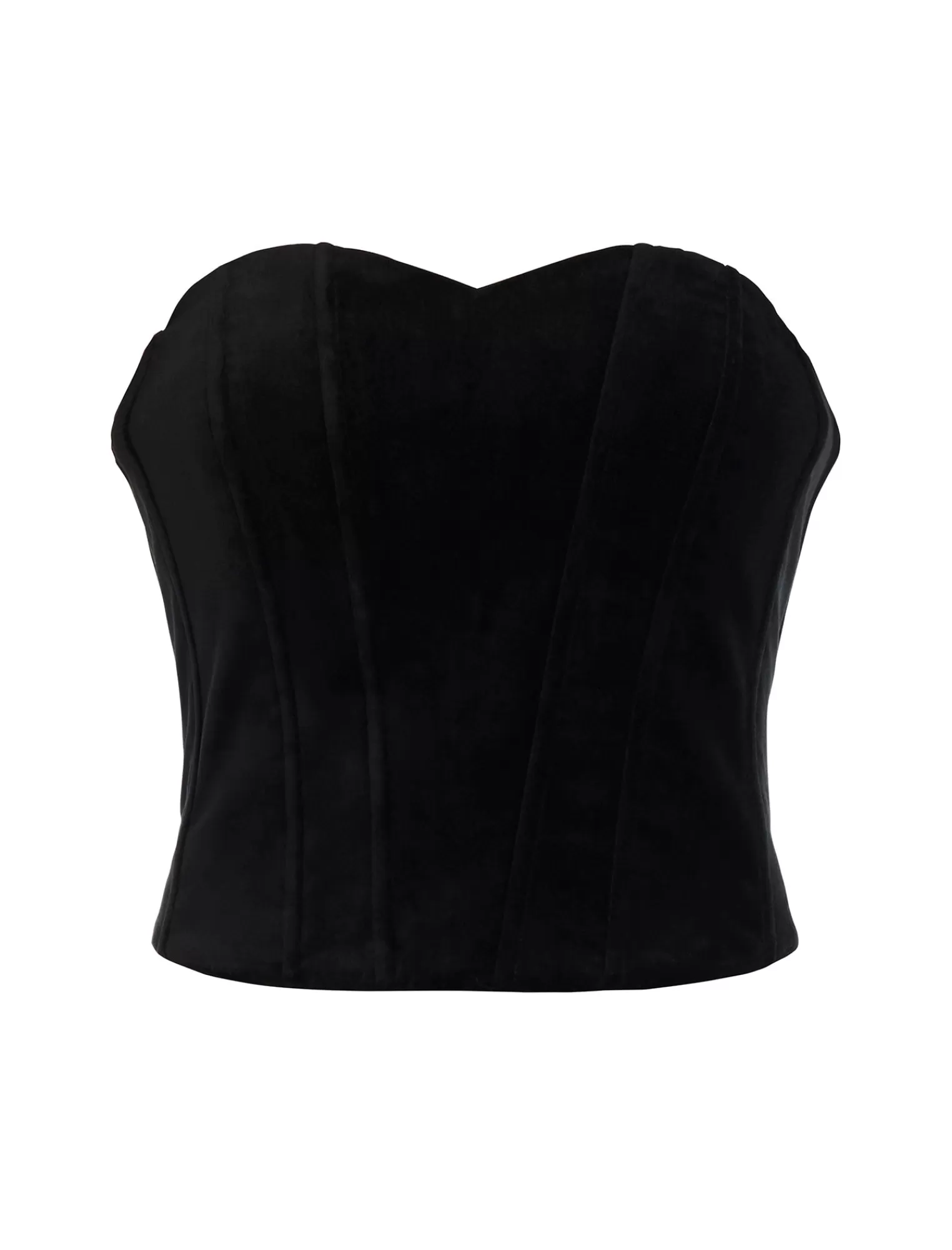 Best BCBGMAXAZRIA Top Tipo Corpino De Terciopelo Con Escote Corazon Negro
