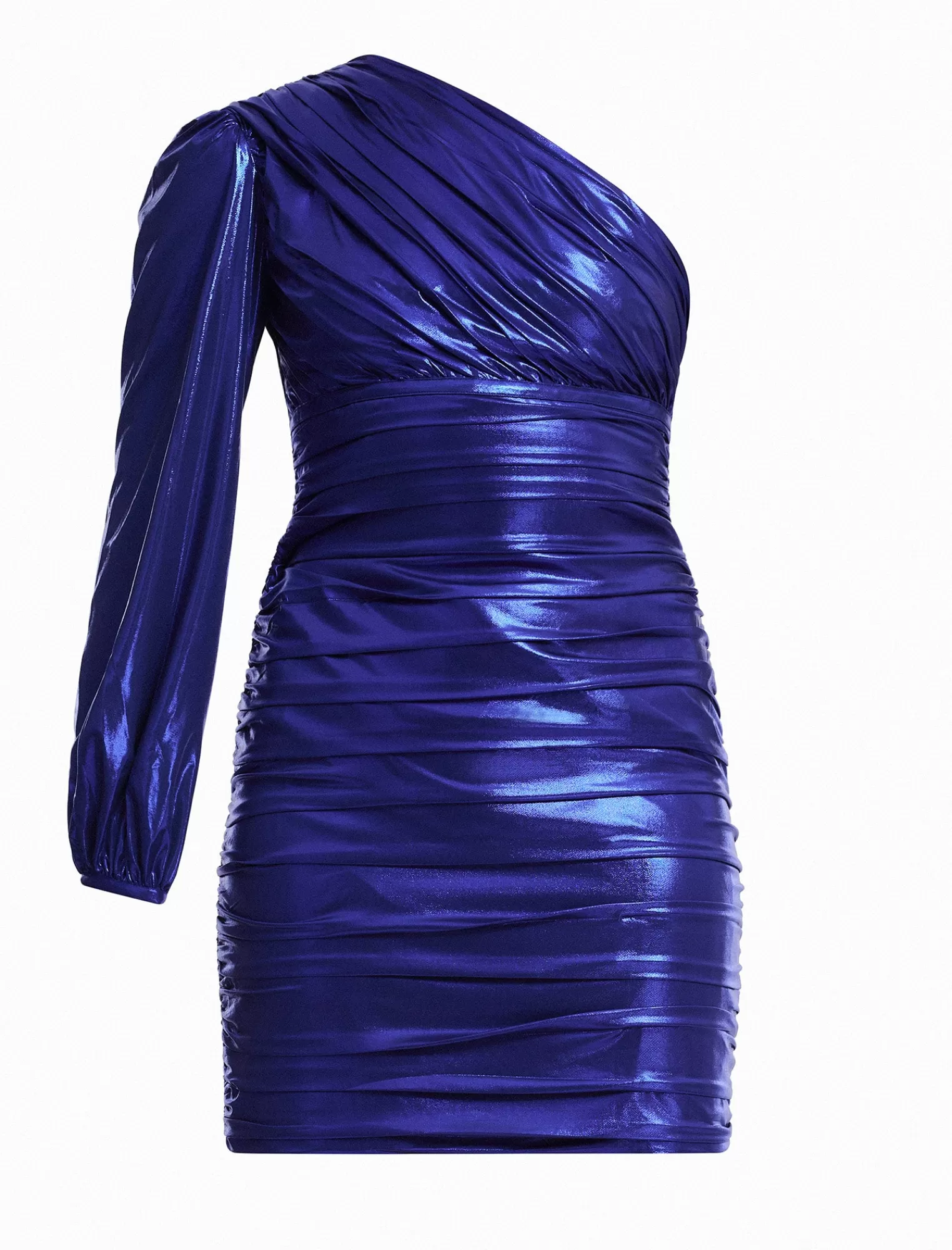 Store BCBGMAXAZRIA Vestido Corto Astra De Un Solo Hombro Azul Real