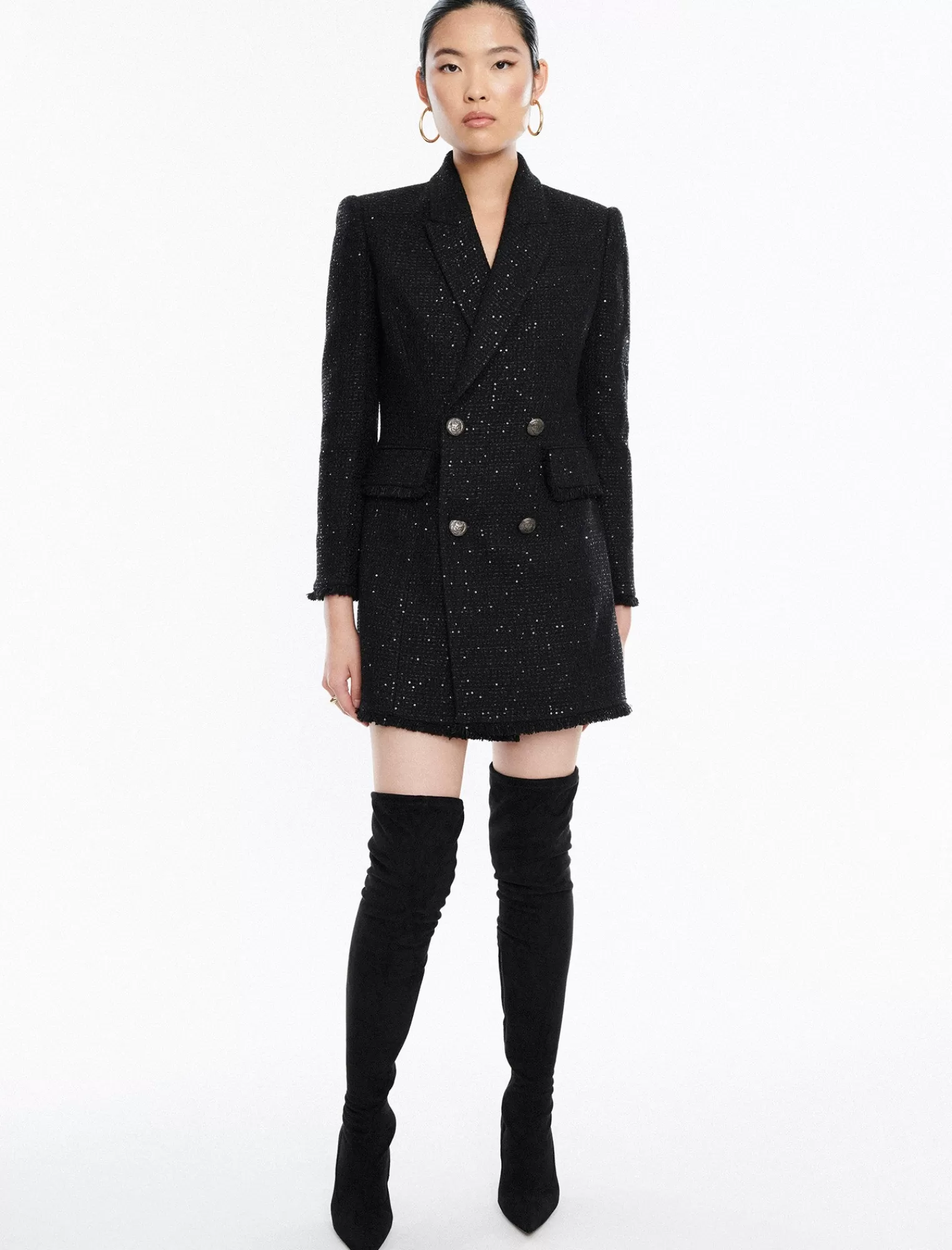 Store BCBGMAXAZRIA Vestido Tipo Blazer Eddie De Tweed Negro