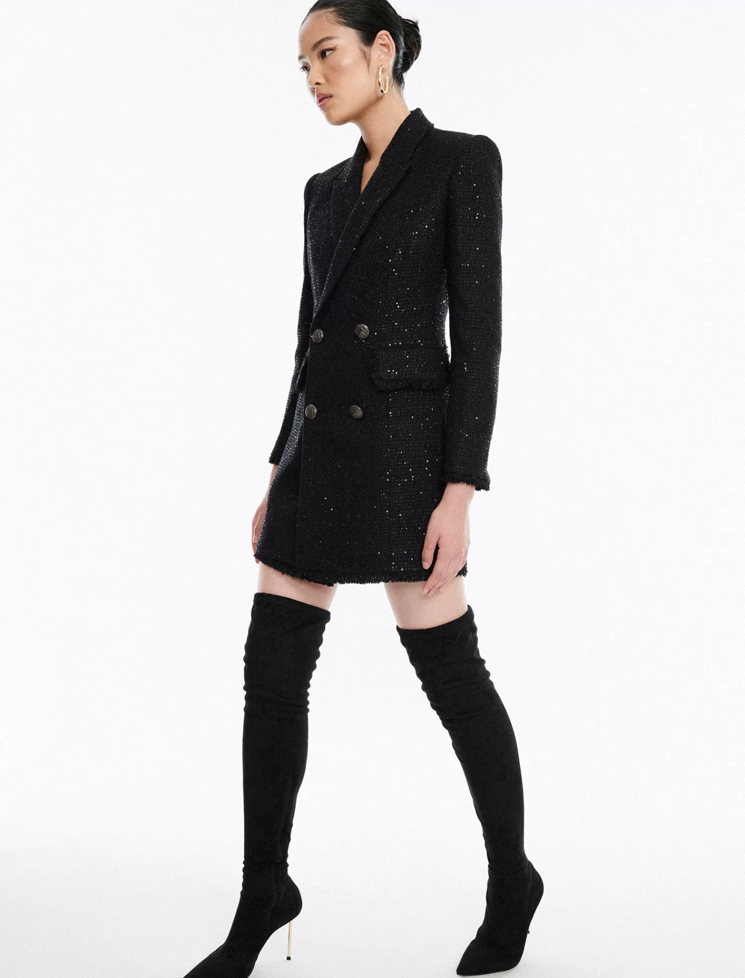Store BCBGMAXAZRIA Vestido Tipo Blazer Eddie De Tweed Negro