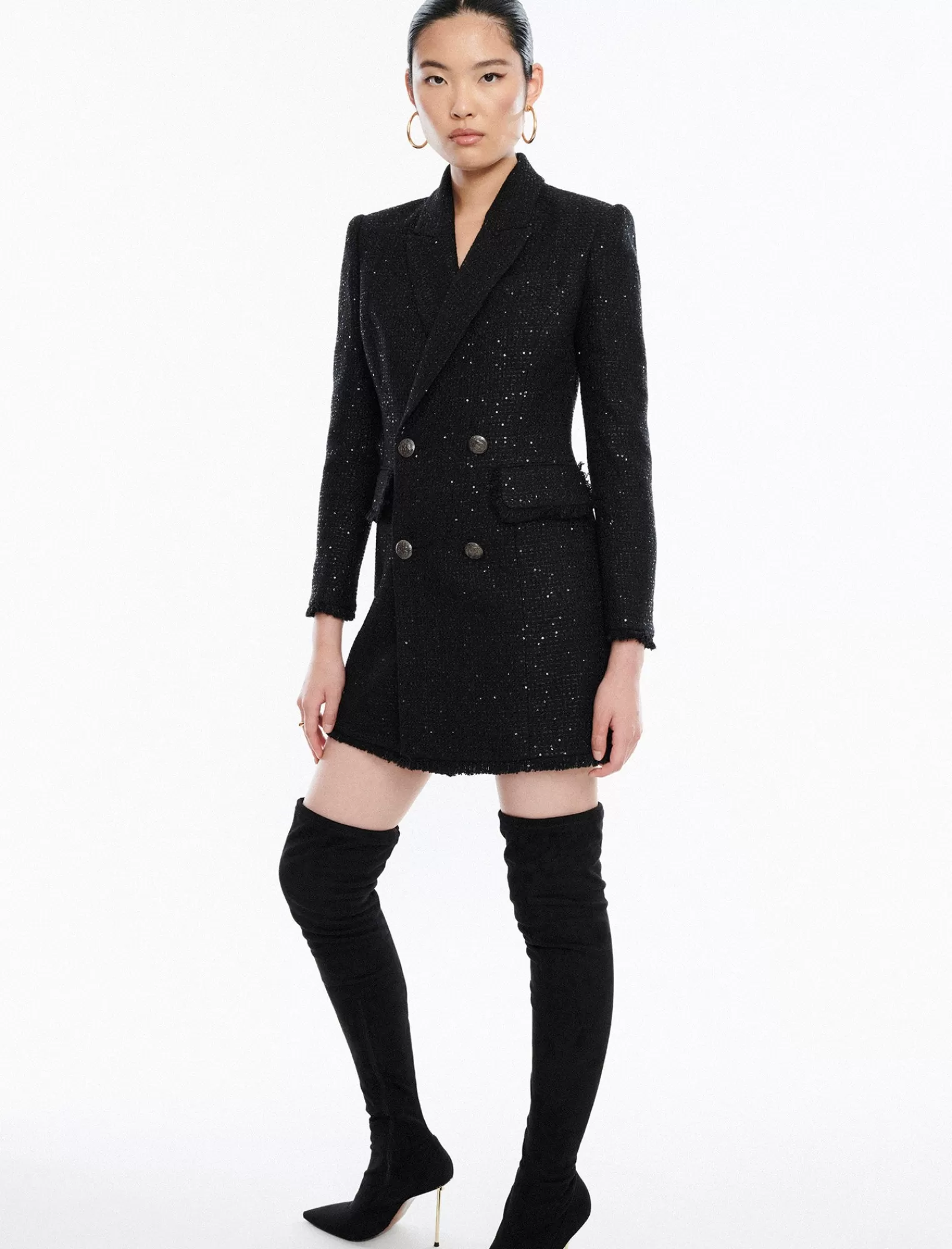 Store BCBGMAXAZRIA Vestido Tipo Blazer Eddie De Tweed Negro